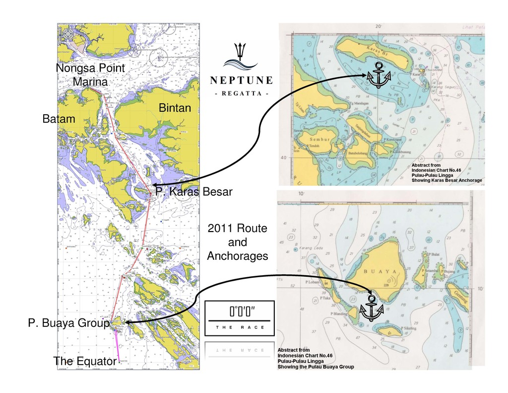 Neptune Regatta 2011 Route and Anchorages © Neptune Regatta 2011